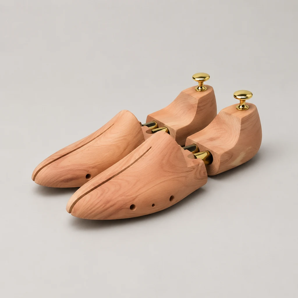 Pair of natural cedar shoe trees